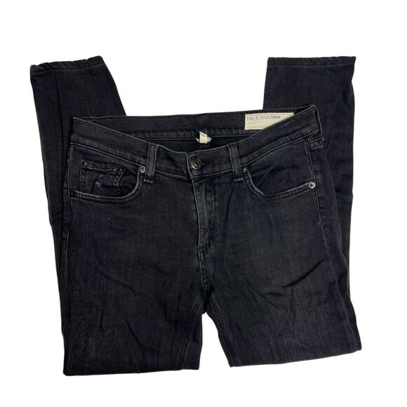 Rag & Bone Black Skinny Jean Soft Rock with Holes Distressed Size 28 - Picture 4 of 10